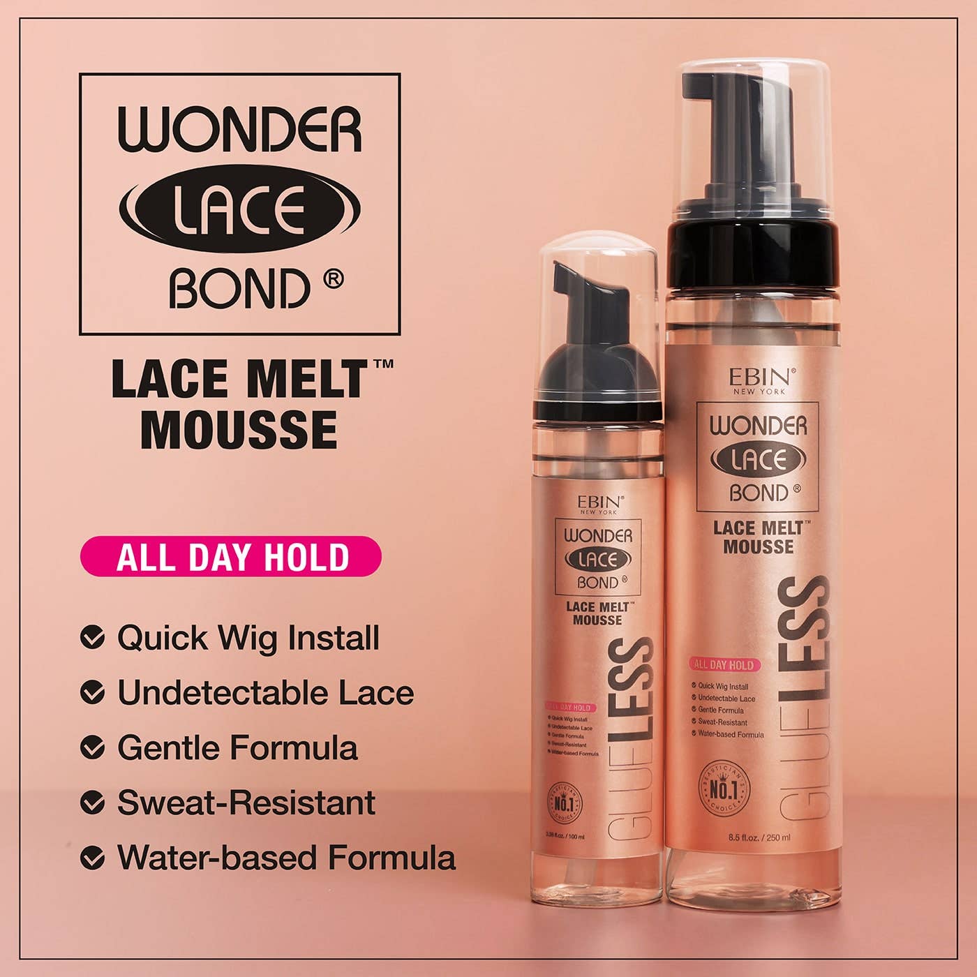 EBIN NEW YORK | Wonder Lace Bond Glueless - Lace Melt Mousse, photo 4 of 8