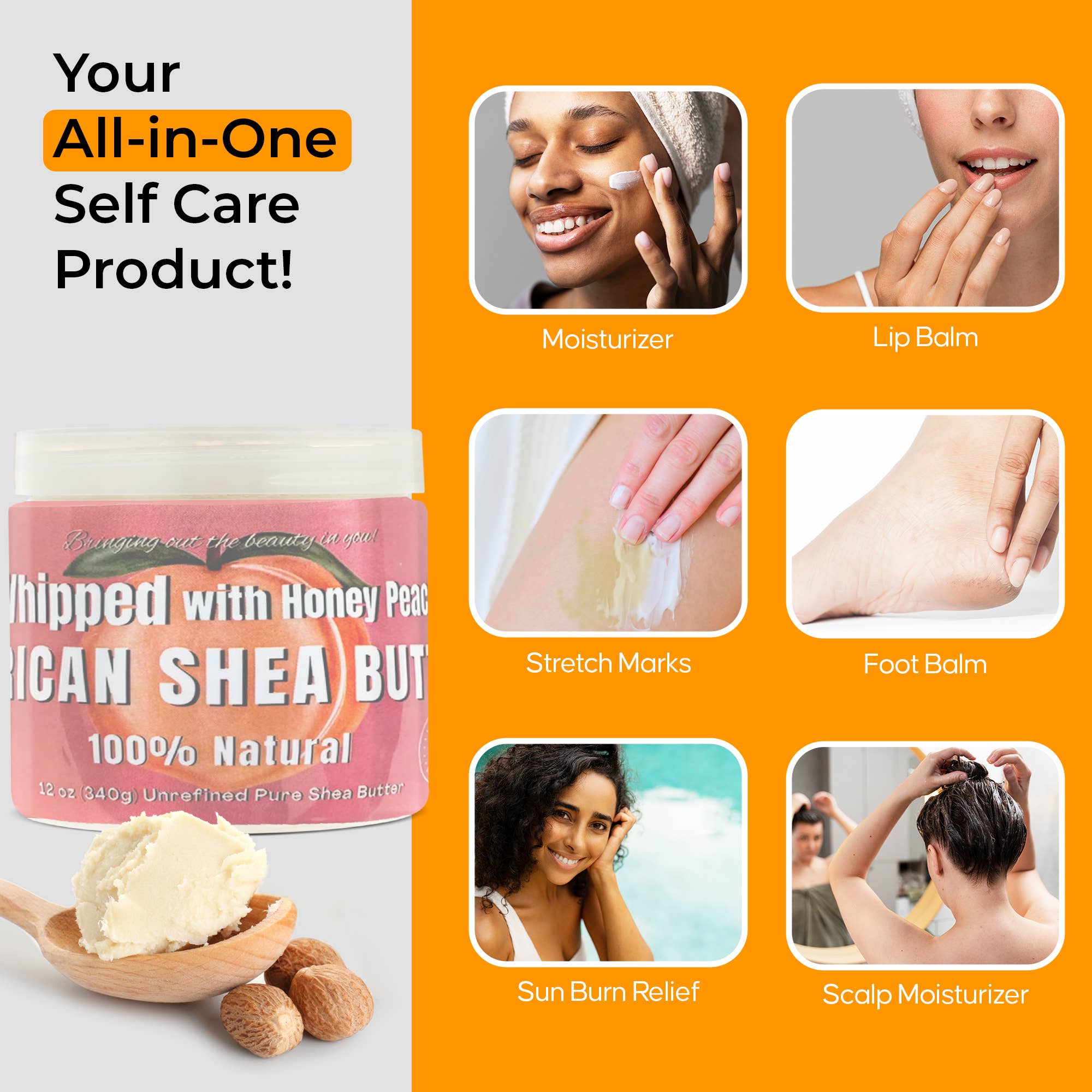 RA Cosmetics | Whipped African Ivory Shea Butter - Honey Peach, photo 5 of 8