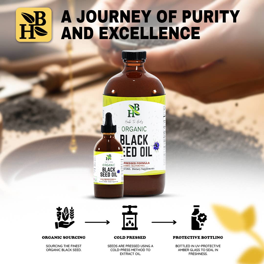 Herb To Body - Organic Black Seed Oil (Cold-Pressed) - Bulk Wholesale Sizes, photo 3 of 8