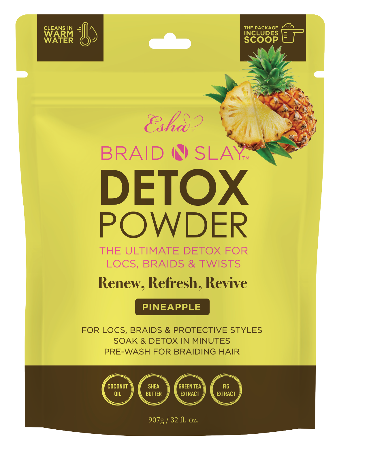 Esha Girl - Esha Braid N Slay - Detox Powder (4 scents): Pineapple, Standard, photo 1 of 8