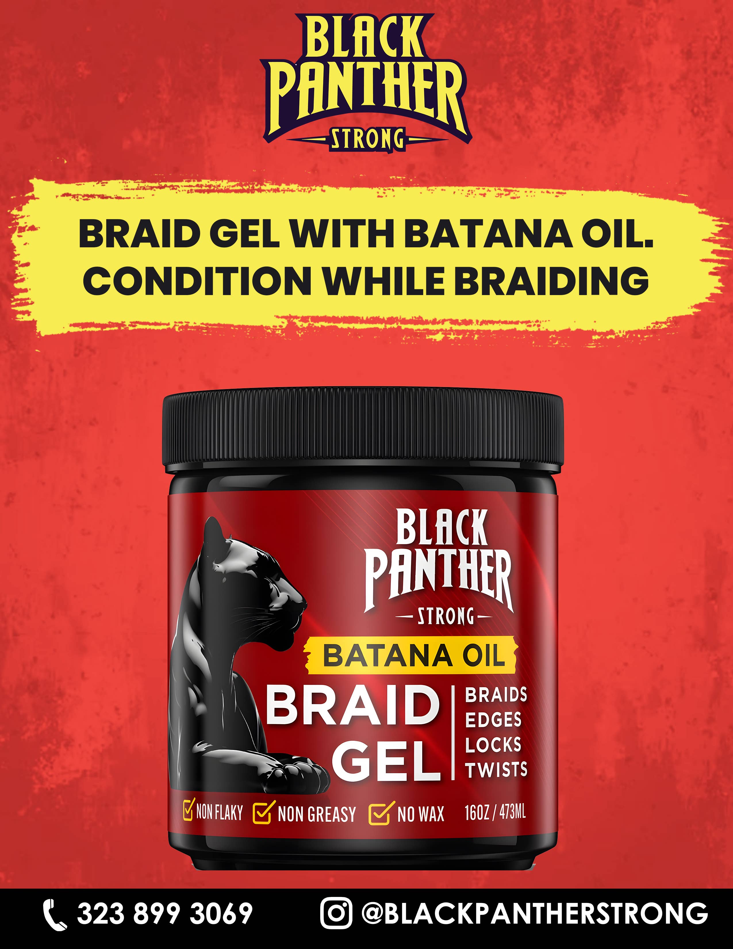 Black Panther Strong | Batana Oil Braid Gel 2 -N -1 Condition While You Braid, photo 3 of 8