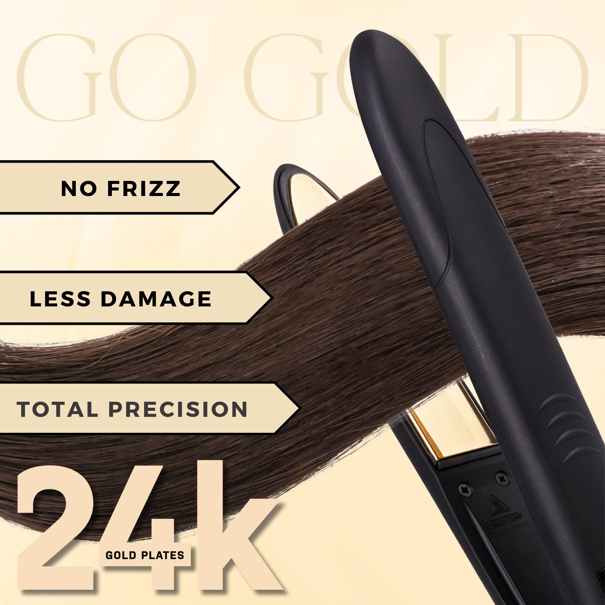 Annie International, Inc. - Hot & Hotter Digital Nano Titanium Gold Flat Iron 1in, Black, photo 2 of 5