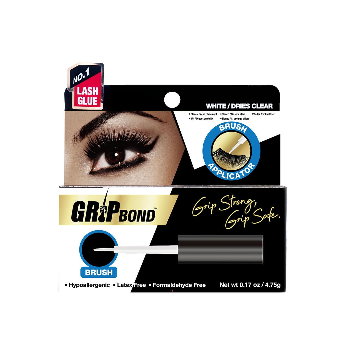 EBIN NEW YORK - GRIP BOND LATEX-FREE LASH ADHESIVE - WHITE / BRUSH, photo 1 of 2