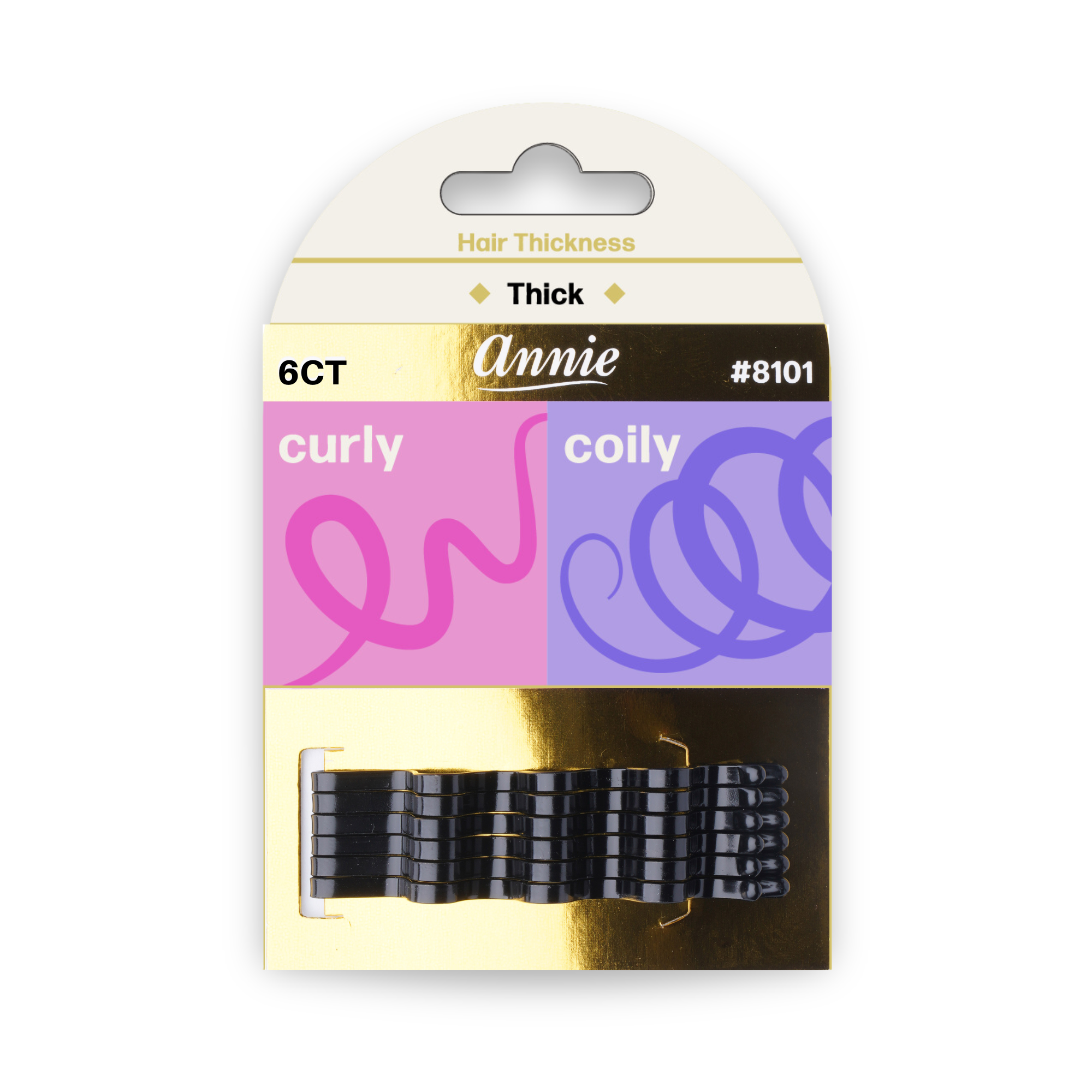 Annie International | Annie 6.5cm Big Curve Bobby Pin - 6ct Black, photo 4 of 5