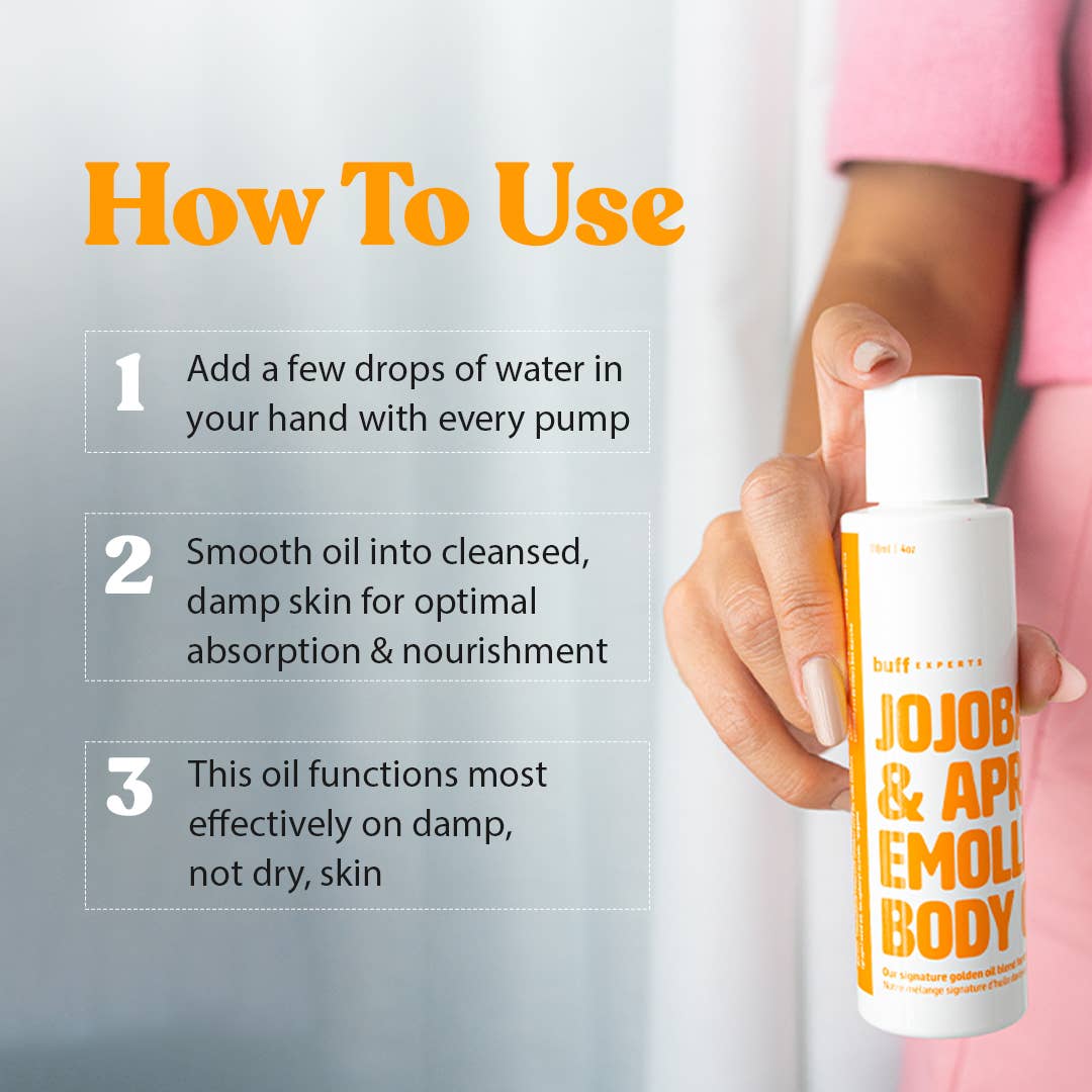Buff Experts | Jojoba & Apricot Emollient Body Oil - Treats Dry Skin, photo 3 of 5