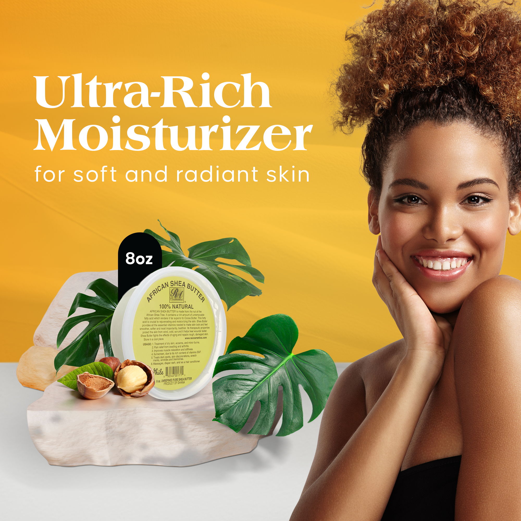 RA Cosmetics - 100% African Shea Butter, Ivory/White Solid - 8oz, photo 5 of 8