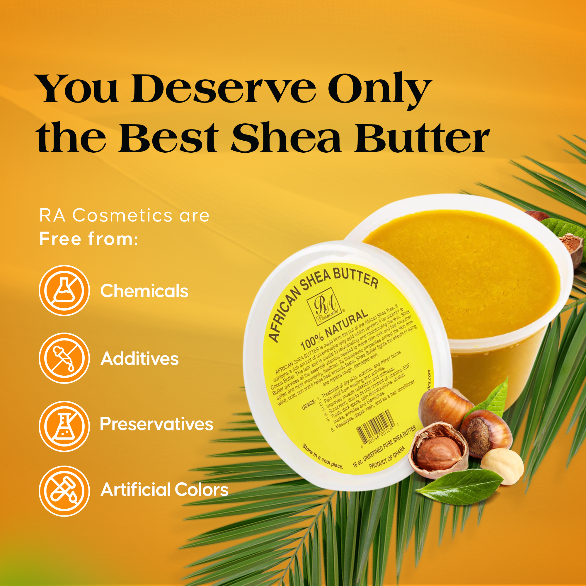 RA Cosmetics | 100% African Shea Butter - Yellow, photo 3 of 7