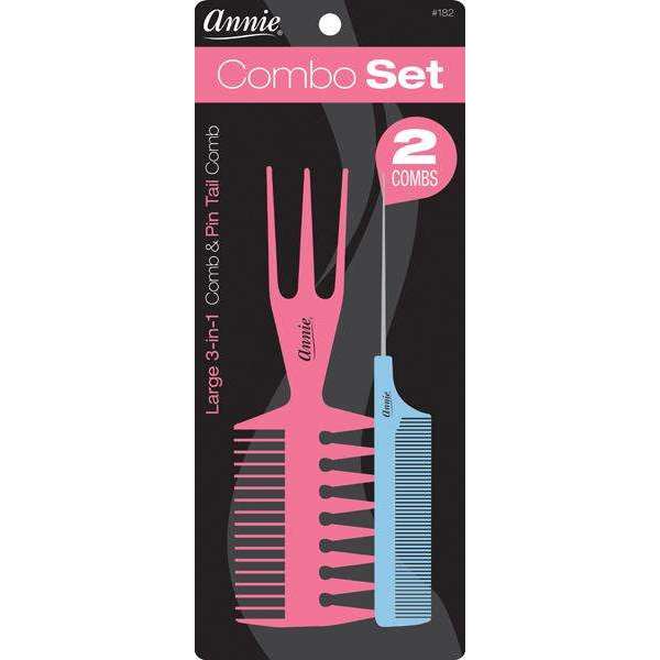 Annie International | Comb Set Large 3 in 1 Comb & Pin Tail Comb