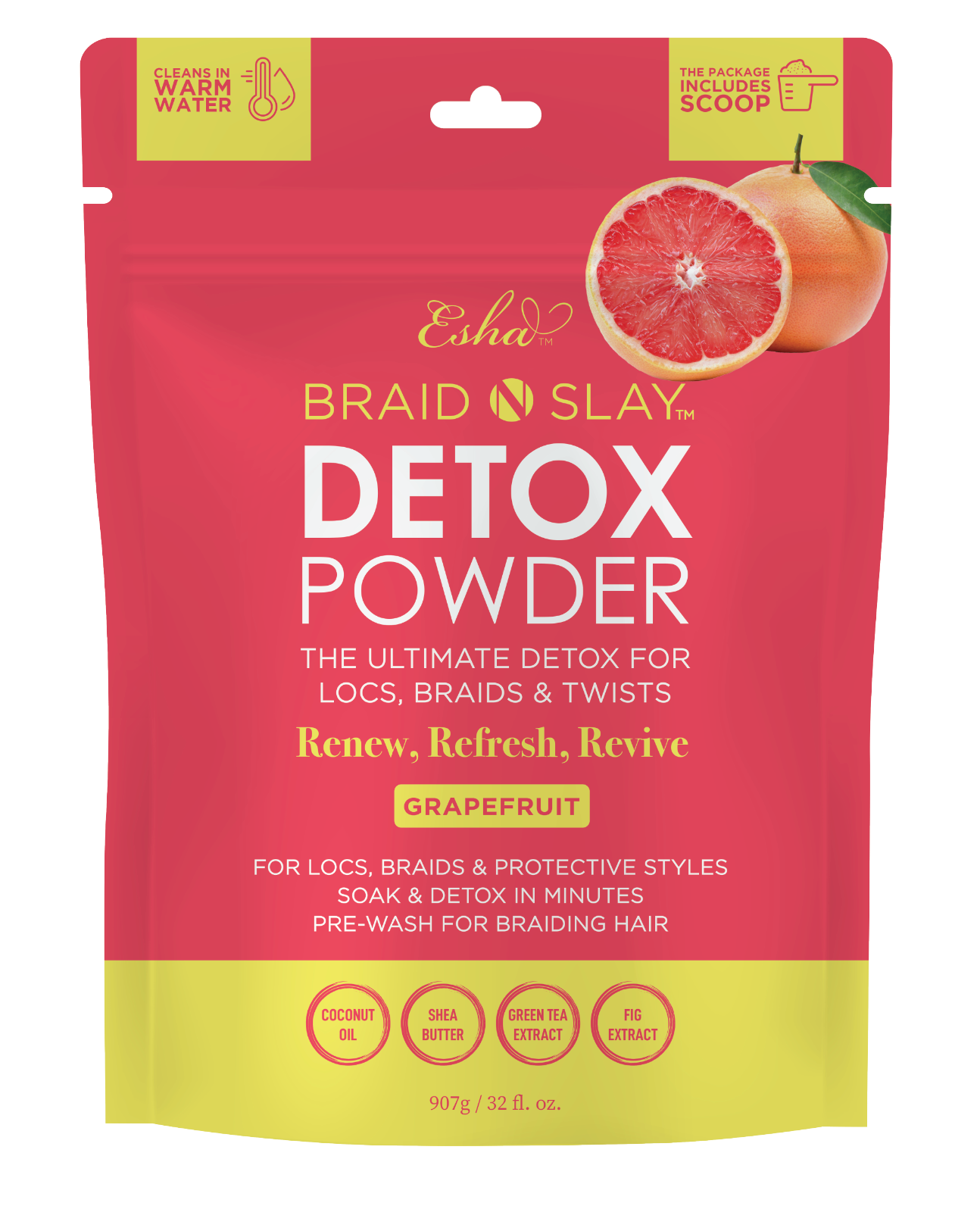 Esha Girl - Esha Braid N Slay - Detox Powder (4 scents): Grapefruit, Standard, photo 1 of 8