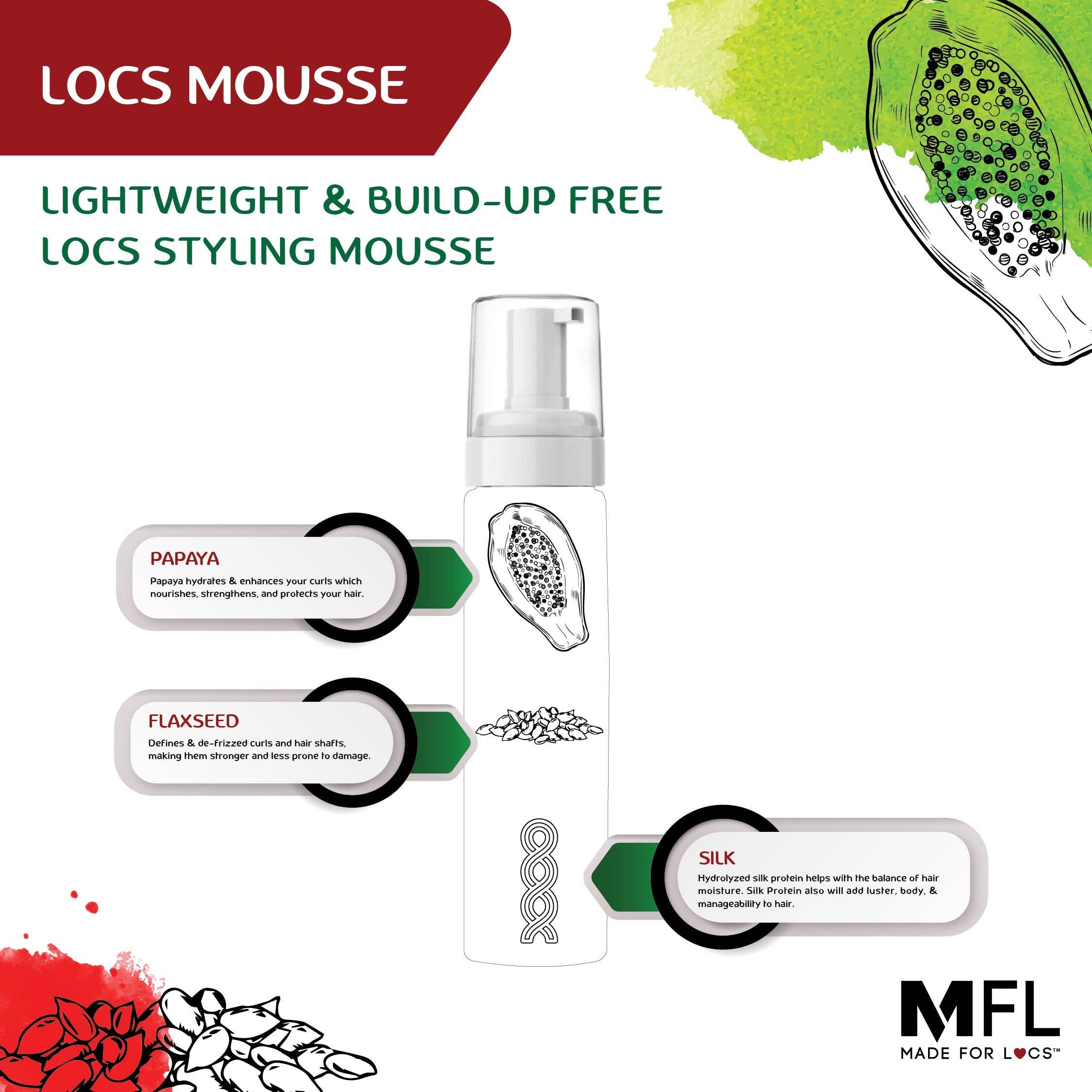 Made For Locs | Locs Styling Flaxseed Mousse, photo 3 of 4