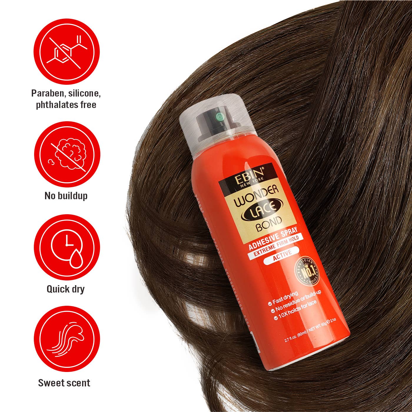 EBIN New York | Wonder Lace Bond Wig Adhesive Spray - Extreme Firm Hold, photo 7 of 8