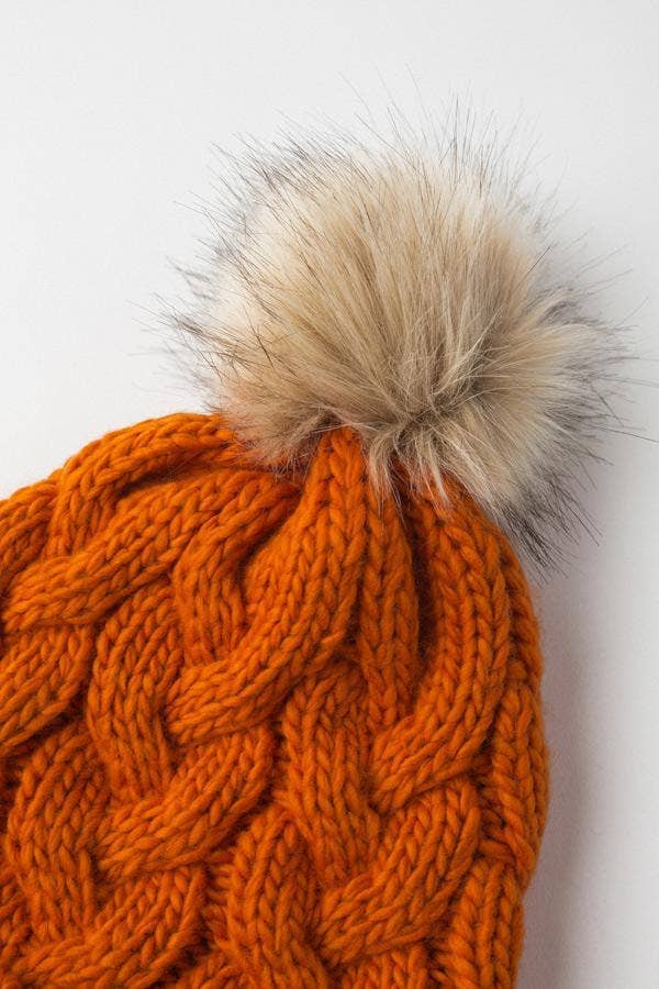 Grace Eleyae | Orange Foldover Warm Slap w/ Pom, photo 5 of 5
